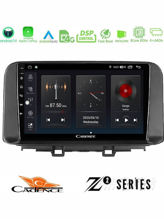 Bizzar Car Audio System for Hyundai Kona 2018-2023 (Bluetooth/USB/WiFi/GPS/Apple-Carplay/Android-Auto) with Touch Screen 10"