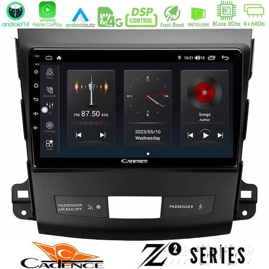 Bizzar Car Audio System for Peugeot 4007 Mitsubishi Outlander Citroen C-Crosser 2007-2012 (Bluetooth/USB/WiFi/GPS/Apple-Carplay/Android-Auto) with Touch Screen 9"