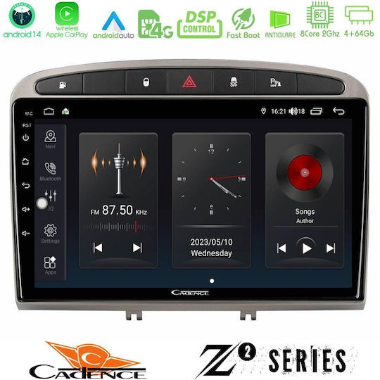 Bizzar Ηχοσύστημα Αυτοκινήτου για Peugeot 308 / RCZ 2009-2015 (Bluetooth/USB/WiFi/GPS/Apple-Carplay/Android-Auto) με Οθόνη Αφής 9"