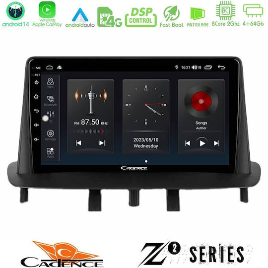 Ηχοσύστημα Αυτοκινήτου για Renault Megane 2009-2013 (Bluetooth/USB/WiFi/GPS/Apple-Carplay/Android-Auto) με Οθόνη Αφής 9"