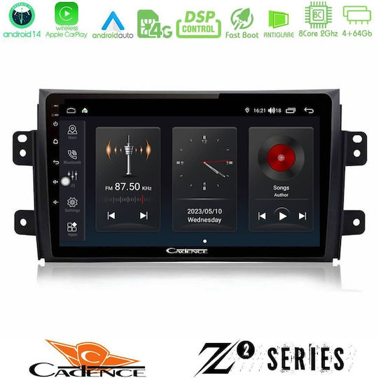 Bizzar Car Audio System for Fiat Sedici Suzuki SX4 2005-2013 (Bluetooth/USB/WiFi/GPS/Apple-Carplay/Android-Auto) with Touch Screen 9"