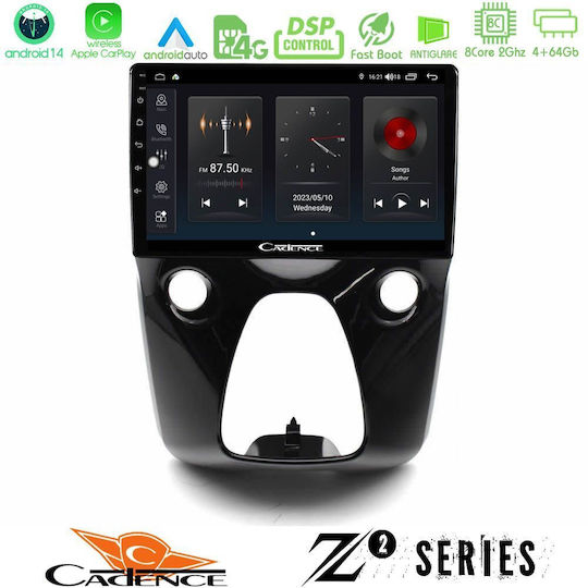 Bizzar Ηχοσύστημα Αυτοκινήτου για Peugeot 108 / 107 Toyota Aygo Citroen C1 2014 (Bluetooth/USB/WiFi/GPS/Apple-Carplay/Android-Auto) με Οθόνη Αφής 10"