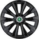 Set 4 Capace De Roți Auto Autohelix Msa Dimensiune 14 Inch Jante Compatibilitate Skoda Verde Delta Negru Model