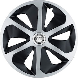 Set 4 Capace De Roți Auto Roco Gri-Negru R17 Compatibilitate Fiat