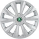 Set 4 Autohelix Msa Car Hubcaps 16 Inch Rims Skoda Green Delta Gray Model