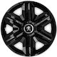 Set 4 Capace De Roți Auto Negre R15 Compatibile Cu Peugeot Range