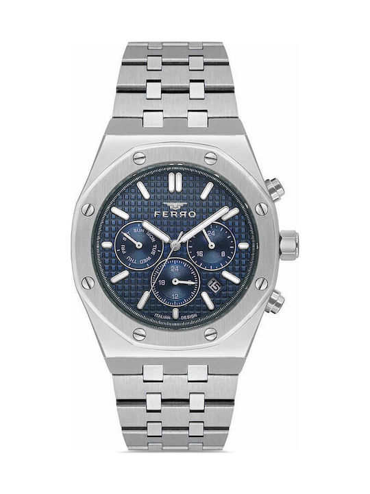 Ferro Men's Watch 42mm Battery with Silver Metal Bracelet