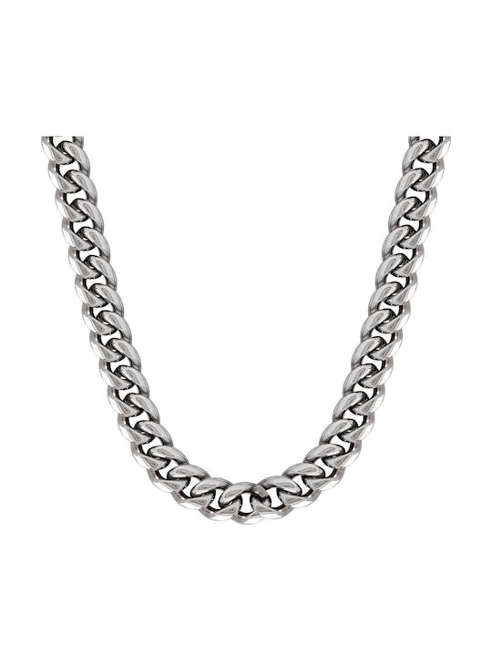 Kiriakos Gofas Chain Neck made of Steel Wide Thickness 10.4mm and Length 60cm