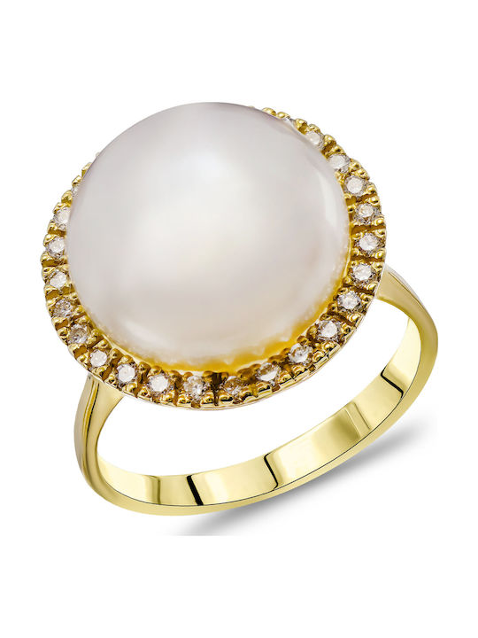 Kiriakos Gofas Single Stone from Gold 18K with Diamond