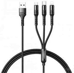 PZX Cablu USB la Lightning / Type-C / micro USB 1.2m