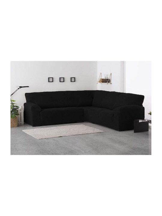 Sofazip Ελαστικό Κάλυμμα Γωνιακού Καναπέ Black