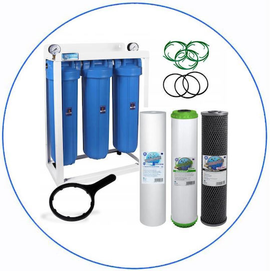 Aqua Filter Big Blue Συσκευή Φίλτρου Νερού Τριπλή Κεντρικής Παροχής Διατομής 1'' BBF328
