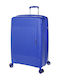 Diplomat Large The New York Collection Large Hard Blue Suitcase With 4 Wheels Height 74cm