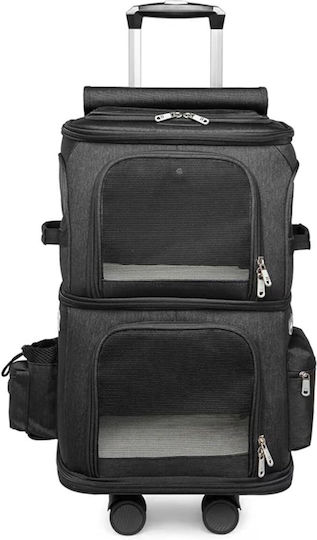 Denik Pets Dog/Cat Carrying Gray Trolley for 8kg Pets L61xW36xH26cm