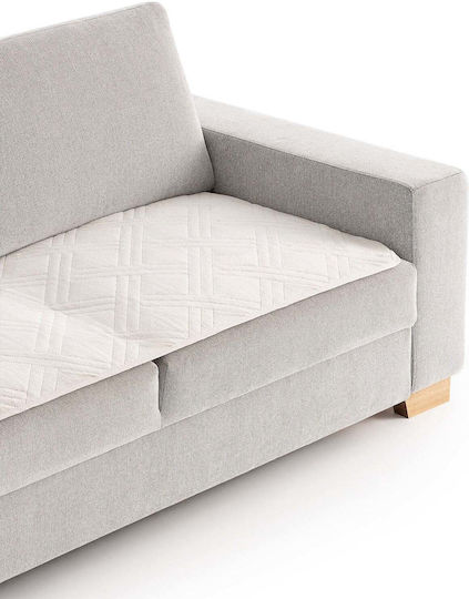 Sofazip Topper Ελαστικό Κάλυμμα Τριθέσιου Καναπέ Ivory 65x160cm
