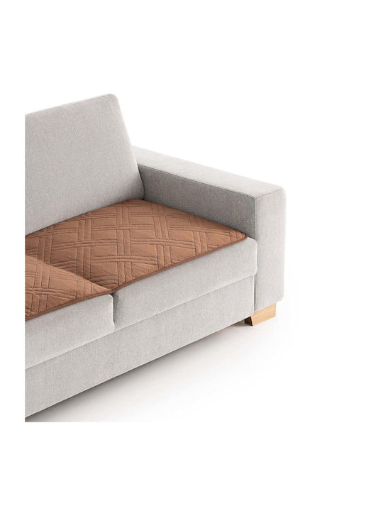 Sofazip Topper Elastische Abdeckung für Dreisitziges Sofa Brown 65x180cm 1Stück