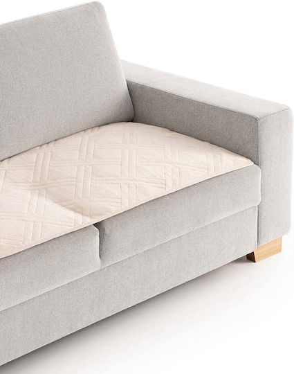 Sofazip Topper Ελαστικό Κάλυμμα Τριθέσιου Καναπέ Beige 65x180cm