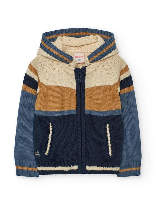 Kids Cardigan Cotton with Hood Beige