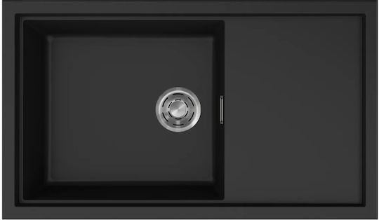 Elleci Elleci Sintesi 410 Drop-In Küchenspüle aus Flüssiger Granit M86xP50cm Schwarze