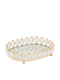 Keskor Metallic Oval Decorative Tray with Mirror 25x18x5.5cm