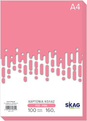 Skag Cartoane Colaj Colorate Zazoo Roz A4 100 Foi 160 Grame 306010 Roz
