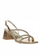 Sandalen mit Strass Gold