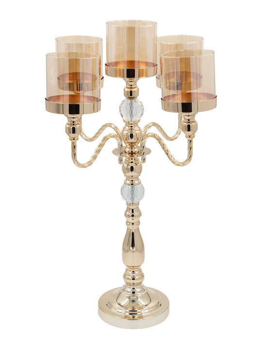 Keskor Candle Holder Metal in Gold Color 40x40x63cm 1pcs
