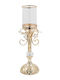 Keskor Candle Holder Metal in Gold Color 14x14x46cm 1pcs