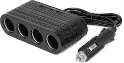 AMiO Зарядно за кола с Портове 1xUSB-A 1xType-C 4xЗапалка и Кабел Вграден