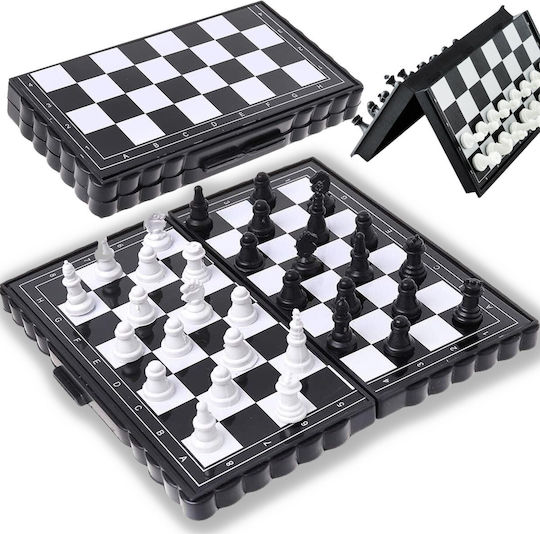 Magnetic Backgammon/Chess Wood 13.5x13.3cm