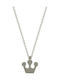 Kiriakos Gofas White gold Chain Kids Necklaces Crown 9K M395