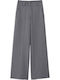 Women's Fabric Trousers with Elastic Grey