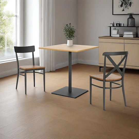 Nerobian Τετράγωνο Τραπέζι Τραπεζαρίας Ξύλινο Sonoma 70x70x75εκ.
