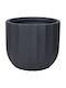Marhome Übertopf Fiberglas Schwarz 55.5x55.5x46.5εκ.