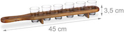 6-shot Pallet Relaxdays Wooden Holder Glass Cups