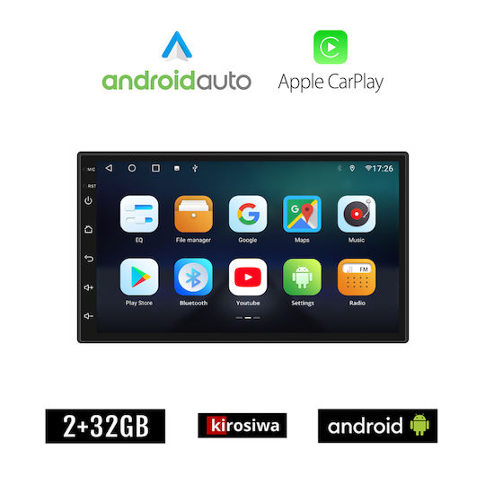 Kirosiwa Car Audio System for Nissan Micra 2008-2011 (Bluetooth/USB/AUX/WiFi/GPS/Apple-Carplay/Android-Auto) with Touch Screen 7"