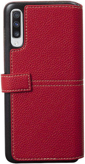 Façonnable Case Samsung Galaxy A70 Folio Sellier Lacquered Button Red