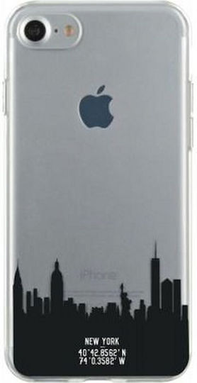 Bigben Husa Conectată Iphone Se 2020 8 7 Semi-rigid Reperele New York Transparentă