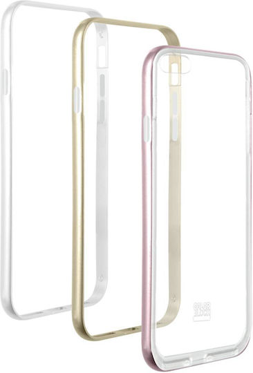 Color Block Pack 3 Bumpere iPhone 6 6s 7 8 Colorblock Alb Roz
