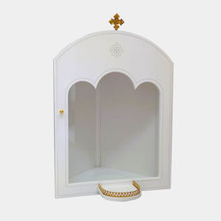 Iconostasul Mic Colț Bază Seria 50 Modernă Lac Alb 50 X 32 X 22 Cm