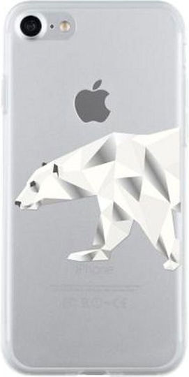 Bigben Verbundenes Case iPhone SE 2020 8 7 Halbrigide Polar-Bär Muster Transparente