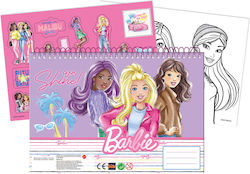 Μπλοκ Ζωγραφικης 23x33 Εκ 40 Φυλλα Αυτοκολλητα Barbie Paints #349-89416