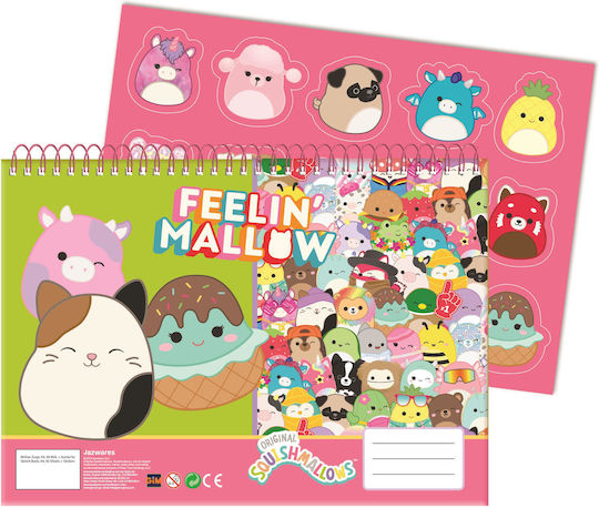 Drawing Pad 23x33 cm 40 Sheets Stickers Squishmallows #363-30416