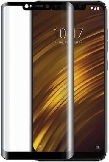 Bigben Connected Tempered Glass Screen Protector for Pocophone F1 2.5D Scratch Proof Transparent Black