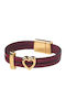 The Gem Stories Women's Bracelet with Heart Design Made of Leather 18cm