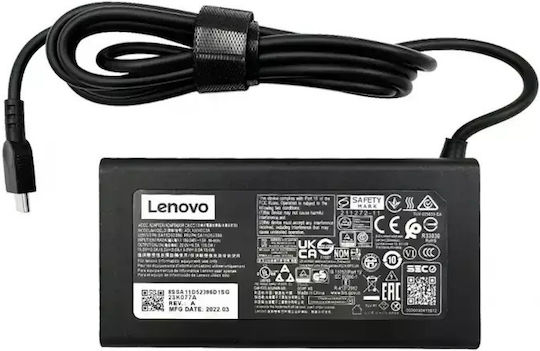 Lenovo USB-C Φορτιστής Laptop 100W 20V 5A για Lenovo χωρίς Καλώδιο Τροφοδοσίας και με σετ βυσμάτων