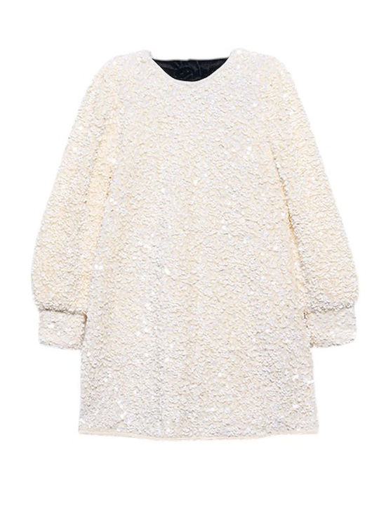 Children's Dress Long Sleeve with Sequins Blue
