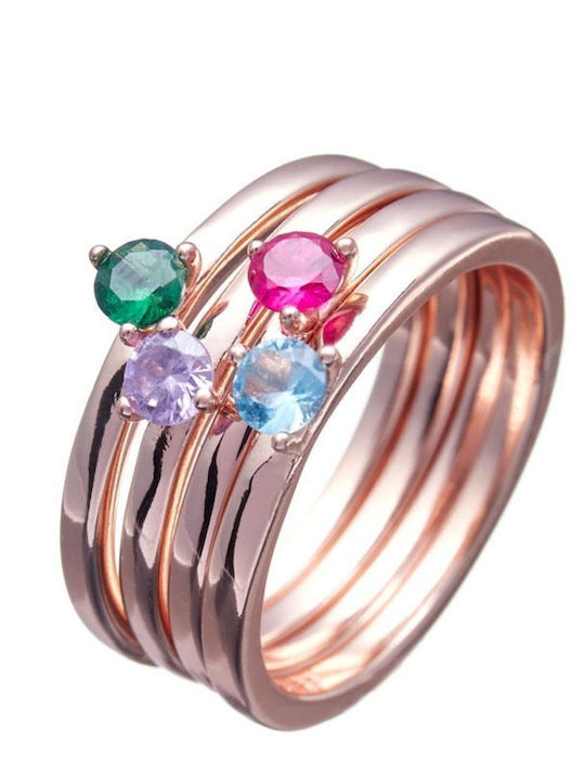 Gem Stories Damen Silber Vergoldeter Ring