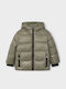 Kids' Casual Jacket Short with Hood Brown