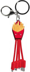 Yello Koko Andy USB A Micro-USB USB-C Blitzschlag 3-in-1 Kabel 0,15m Fries Rot